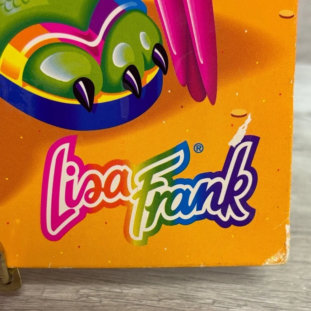 Vintage Lisa Frank Vibrant Turtle and Parrot
